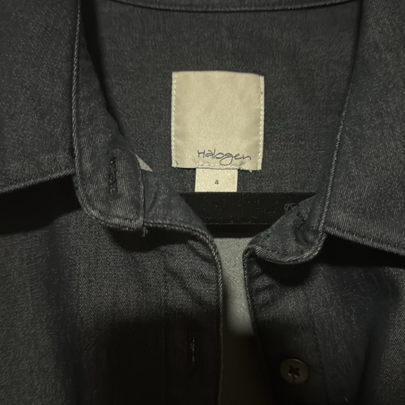 Halogen Dark Blue Denim Dress Pockets S 4 - Picture 3 of 5